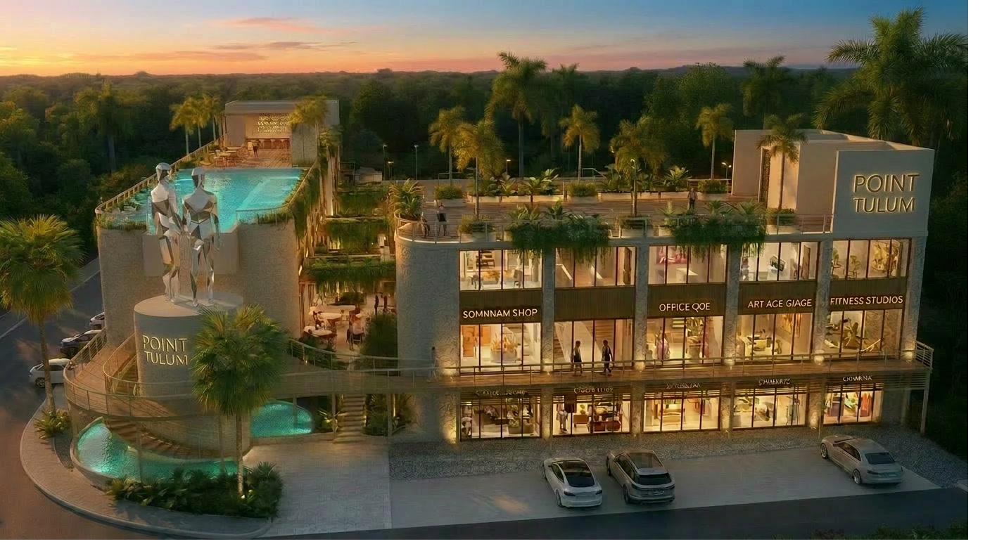 Fachada comercial de Point Tulum